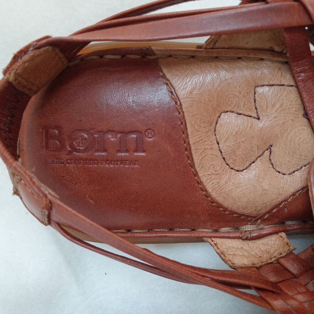 BORN Womens Sandal Size 8 Woven Huarache Brown Leather - Picture 7 of 7
